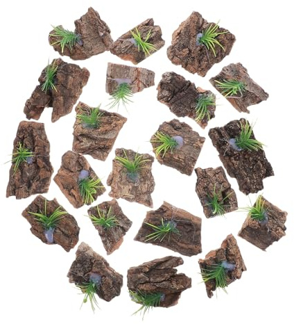 UTHCLO 24 Pezzi Corteccia D’albero Naturale per Terrario Rettili, Decorazione Habitat Nascondiglio e Superficie Scalabile, Substrato per Gechi, Camaleonti e Serpenti