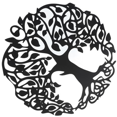 RASTKY Elegante Baum-des-Lebens-Wandlackierung – 11,8-Zoll-Metallwanddekoration für Zimmer, Schlafzimmer, Badezimmer; Gartenskulptur aus Lack