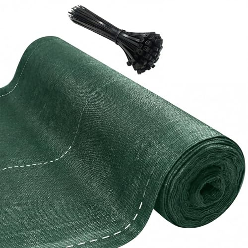 Kidsgigglz Sichtschutz Zaun 1,8x10 m, Zaunblende HDPE 150 g/m², Schattiernetz UV-beständig & windfest, atmungsaktiv, mit Ösen & Kabelbindern, Gartensichtschutz für Garten & Balkon, Dunkelgrün