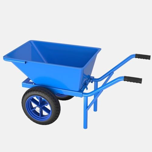 Heavy Duty Dual Wheel Garden Cart for Transporting Fertilizer, Water, Plants, and Waste with Steel Frame and Pneumatic Wheels