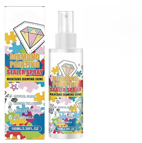 Diamond Art Sealer Spray, Crystal Art Sealer Diamond Art Glue Fixative Spray for Art Fast-Drying Transparent Traceless Craft Glue DIY 100ml