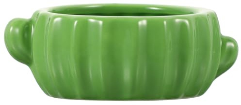 Cactus Shaped Hamster Food Bowl Ceramic Light Green Feeding Dish | Small Pet Use, Easy to Clean, Feed Food or Water, Chinchilla Bowl and Rat Supplies