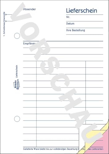 AVERY Zweckform 10 x Formularbuch Lieferschein A6 selbstdurchschreibend 3x40 Blatt