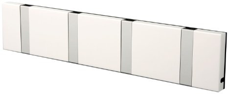 LoCa Garderobe Knax 4 weiß (Haken klappbar Alu) Garderoben-Leiste Kleiderhaken Flur modern Garderobenpaneel