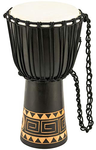 Meinl Percussion Rope Congo Djembe - Kleine Handtrommel - Mit Ziegenfell - Durchmesser 8 Zoll - Mahagoni, Dunkelbraun (HDJ1-S)