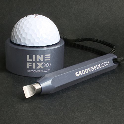 GrooveFix Golfschläger-Rinne-Spitzer/Golf Ball Ballmarkierer Linie Liner Marker (Grau)
