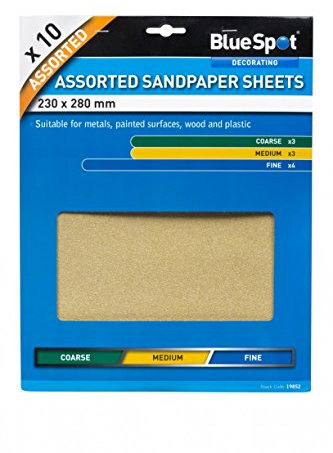 Blue Spot 19852 Assorted Sandpaper (10 Pieces)