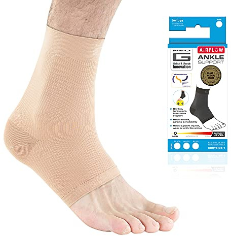 Neo-G Ankle Support Running, Sports, Daily Wear - Ankle Brace, Achilles Tendonitis Support, Sprained Ankle Supports for Weak Ankles and Joint Pain. Multi Zone Ankle Compression - Airflow - M - Beige