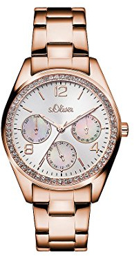 s.Oliver Damen-Armbanduhr Analog Quarz Edelstahl SO-3063-MM