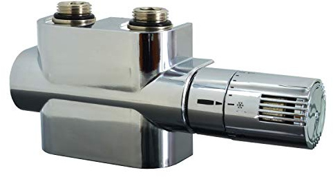 Mittenanschlussgarnitur Multiblock-Set inkl. Thermostatkopf und Blende in Chrom