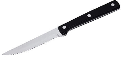 Stanley Rogers Steakmesser BISTRO, hochwertige Pizzamesser mit feiner Wellenschliff-Klinge, Kunststoff-Griff poliert und vernietet, Messer in Geschenk Box (Farbe: Silber), Menge: 1 x 6er Set