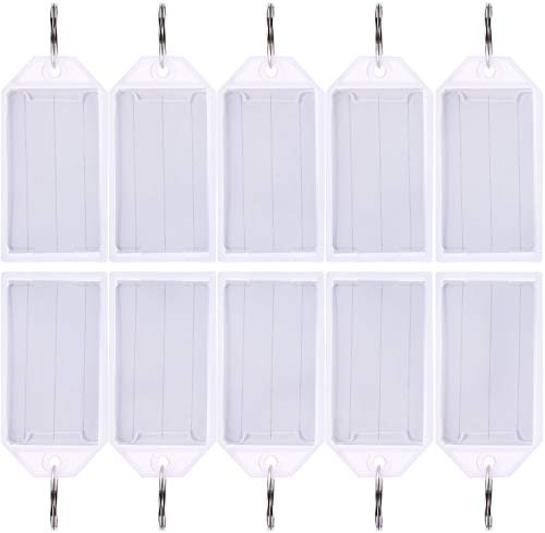 50 Packung Weiß Kunststoff Schlüsselanhänger Mit Split Ring Halter Label Fenster Gepäck Label Tags Schlüsselanhänger