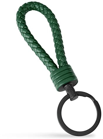 SERASAR | Leder-schlüsselanhänger mit Edelstahl-schlüsselring [Strong] - Zusatzringe für Kleine Schlüssel - Ideal für Fahrzeug-, Fahrrad- und Hausschlüssel - mit Geschenkbox Damen und Herren