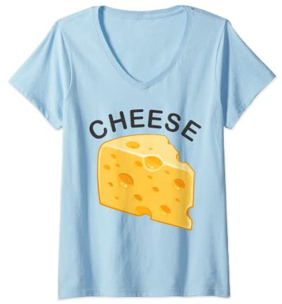 Damen Käse und Knallbonbons passendes Halloween-Kostüm für Paare T-Shirt mit V-Ausschnitt
