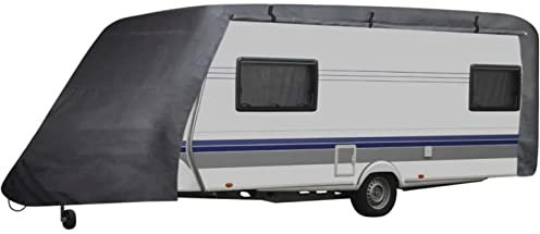 Susany Wohnwagen Abdeckung Schutzhülle Caravan Cover Caravan Abdeckung Schutzplane Vollgarage Caravan Schutzdach Grau Gr. M für Alle Wohnwagen mit Länge Zwischen 4,27 und 5,18 m