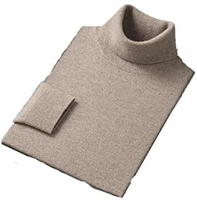 Hamthuit Pull en cachemire à col roulé classique pour homme - Pullover d'automne et d'hiver - Jersey chaud tricoté - Tout-match, Kaki9., XL