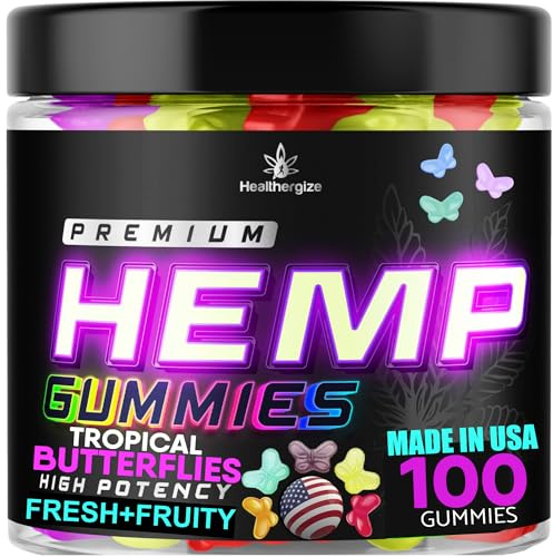 Hemp Gummies Hemp Oil Gummy Bears Edibles-Sleep, Deep Rest, Night Support-Non Groggy-Natural Omega Butterflies-USA