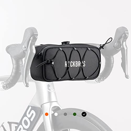 ROCKBROS Road to Sky Fahrrad Lenkertasche Vordertasche, Wasserabweisende Fahrradtasche, Reflekrierende Fronttasche für MTB, Rennrad, City-Rad Schwarz