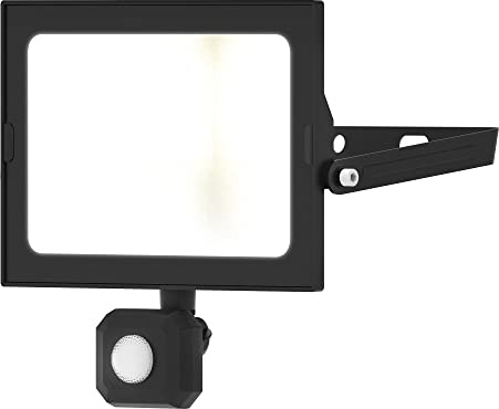 4lite Motion Sensor Floodlight (Black) 4250lm IP44 Rated Compact LED Integrated 50W Flood Light - 4L2/1017-4Yr Guarantee