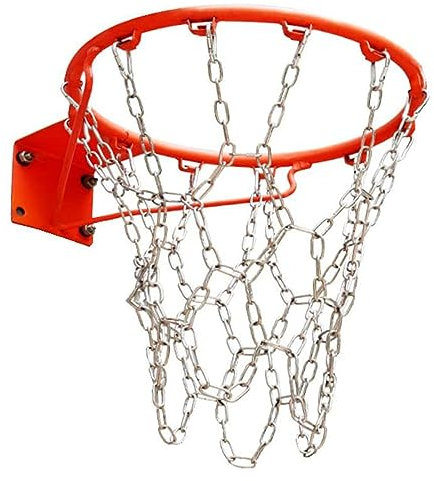 Edelstahl-Ketten-Basketballnetz Mit 12 Haken, Passend Für Die Meisten Standardkörbe, Einschließlich Indoor-Fitnessstudios Und Öffentliche Basketballplätze Im Freien