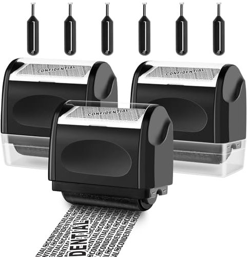 Rollstempel zum Schutz vor Identitätsdiebstahl, vertraulicher Rollenstempel für Identitätsschutz und Sicherheitsstempel, blockiert Datenschutzinformationen, schützt Ihre Adresse und Ihren Ausweis (3