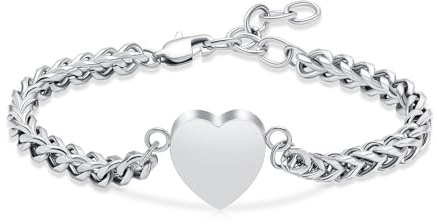 Mnicremation Urnenarmband für Asche, Herz-Medaillon, Einäscherungsarmband, Gedenkmal, verstellbare Asche, Gliederhalter, Armreif, Gliederkette, Damen – Always in my heart