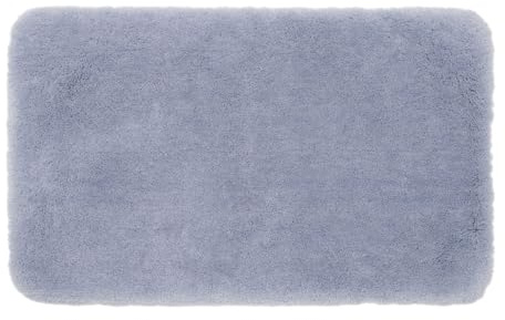Gözze - Deluxe Badteppich mit extra hohem Flor, 100% Polyester (Mikrofaser), Mit Antirutschbeschichtung, 70 x 120 cm - Silber