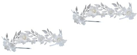 minkissy Lot de 2 Coiffes de Mariée Chics à Fleurs Et Feuilles pour Un Mariage Tendance Idéal pour Les Fêtes Les Bals de Fin Dannée Les Célébrations