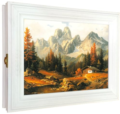 Cer-Plast Armadietto Portachiavi In ​​Legno Con Pannello Portachiavi Organizer Per Chiavi Da Parete Stile Vintage