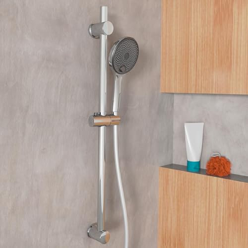 EISL DX7030CSB GRANDE VITA Brausestangenset, Duschset mit Brausestange 90 cm, Duschbrause mit Schlauch und Halterung, Duschkopf mit 3 Funktionen, Duschstange mit Brause, Chrom