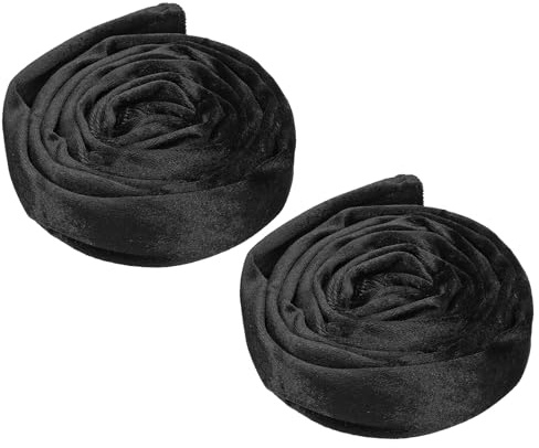 PATIKIL Copertura per Catena di Corda per Lampadario da 1,97 Pollici, 2 Pezzi di Manicotto in Tessuto di Velluto per Catena di Lampadario, Oscillazione Dei Cavi, Cavi, Nero