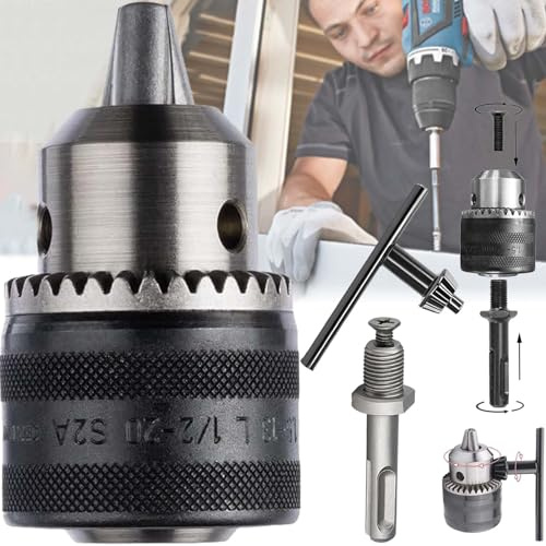 SoundZero 3 Stück Bohrfutter, 1.5-13 mm Schnellspannbohrfutter Metall, 2 | bohrfutter für schlagschrauber, Selbstspannendes Schnellspannfutter, Metall Schnellspannbohrfutter Kommt mit Zubehörteilen