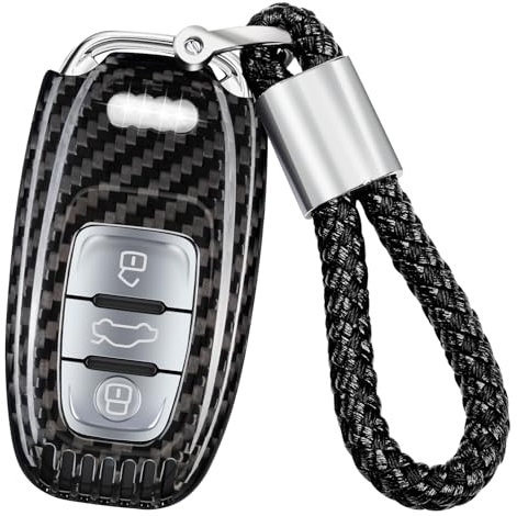 T-carbon autoschlüssel hülle kompatibel mit Audi,Schlüssel Hülle Schutzhülle kompatibel mit A4 A4L A5 A6 A6L A7 A8 Q5 Q8 R8 RS4 RS5 RS6 RS7 S4 S5 S6 S7 S8 SQ5,schlüssel Cover,Schwarz