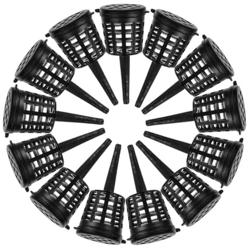 Happyyami Cestas de Fertilizante de Plástico Negro con Tapa, 100 Piezas para Jardines Exteriores y Cestas Colgantes, Práctica Caja para Abono Granular Que Protege Las Plantas