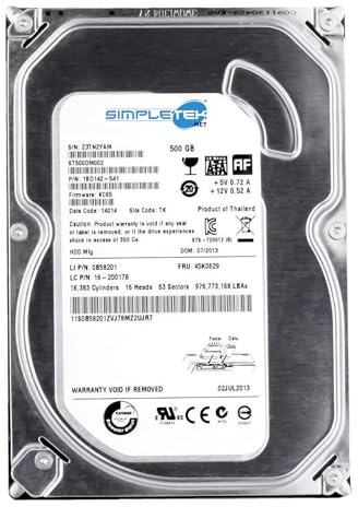 SIMPLETEK - Hard Disk HDD 500GB 3,5 SATA ST500DM002 per PC fisso desktop, disco rigido affidabile e ad alta capacità (Ricondizionato)