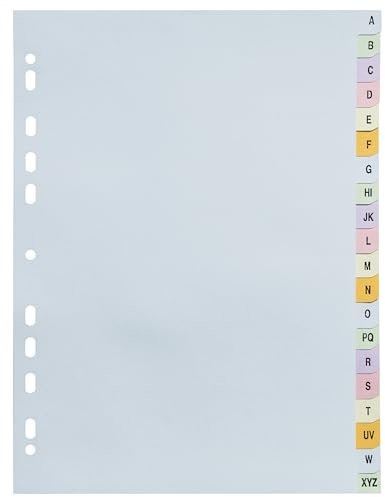 Exacompta - Ref. 2621E – 1 Register aus Pastellkarte 170 g/m² Forever mit 20 alphabetischen Drucktasten von A bis Z – Format zum Ordnen A4 – Maße: 22,5 x 29,7 cm – verschiedene Pastellfarben