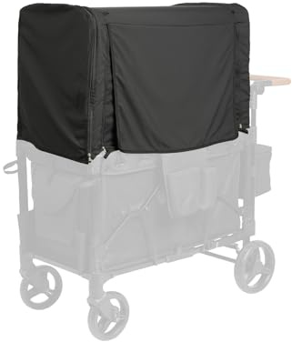 Hiviva Full Coverage Wagon Canopy Customized for Wonderfold W4 Luxe Elite, Water-Resistant and Windproof, 2-in-1 Sunshade & Mosquito Net, All-Season Use for Strolls