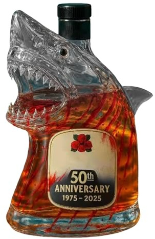 Anniversary Limited Edition Whiskey Bottles,Whiskey Shark Bottle,Bar Decorative Glass,Unique Transparent Engraved Animal Shape Glass,Gift for Whisky Lovers, Fathers Days, Husbands (B)