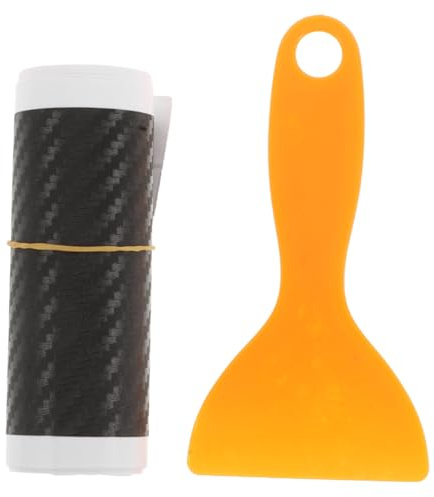 Happyyami Heckstoßstangenschutz aus Kohlefaser Aufkleber 108cm Schutzfolie Stoßstangenabdeckung Stoßstangenschutz für Kofferraum Schwarz Widerstandsfähig gegen Verformung