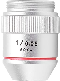 Naroote Lente de Objetivo Acromático, Microscopio Acromático Objetivo de Cobre Cobre RMS RMS Roscado 1x 195 Microscopio Lente para Biológico