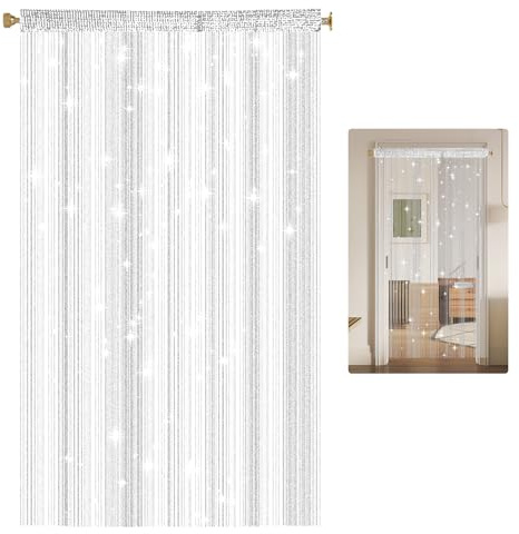 Xyvor Tenda a Fili in Pannelli per Porte 100 x 200 cm, Tenda Antimosche per Porta Esterna, Divisorio di Stanze, Tende da Porta a Frange da Interno, per Matrimoni, Soggiorno, Hotel, Feste e Eventi