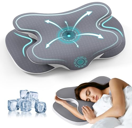 A-Pce Ergonomic Memory Foam Pillow-Orthopedic Neck Support Pillow with Breathable, Removable Pillowcase for Optimal Support & Pain Relief,Cervical Pillows for Side, Back,Stomach Sleepers,Light Gray
