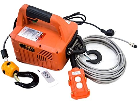 GUHPZA Polipasto Eléctrico Portátil De 500 Kg, Cabrestante Manual, Bloque De Tracción, Cable De Acero Eléctrico, Polipasto De Elevación, Cable De Remolque.,US -3 in 1