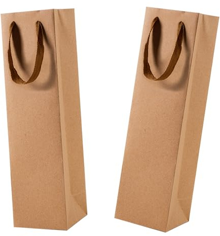 12 Stück Flaschentüten Aus Papier Gelb Weintaschen Flaschentaschen Weintüten Recycelbarer Wein Geschenktüten für Weihnachten, Jubiläum, Geburtstag, Hochzeit, Party