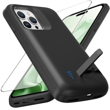Giabuao Akkuhülle für iPhone 14/13 Pro(6.1,8500mAh), Schlanke Wiederaufladbare Erweiterte Ladehülle, Tragbare Schutzhülle mit Akku Hülle für iPhone 13 Pro/14 Pro