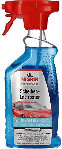 NIGRIN Scheiben-Entfroster 500ml Sprühflasche, Scheiben-Enteiser-Spray, Pumpzerstäuber, wirksam bis -55° C, verhindert Wiedervereisung