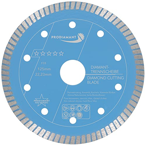 PRODIAMANT Disco diamantato premium per piastrelle 125 mm x 22,2 mm, disco diamantato PDX83.975 125mm ultra sottile adatto per smerigliatrice angolare