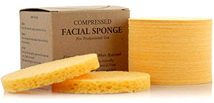 Appearus Natural Cellulose Facial Sponges – 50 Pack (Compressed) – Professional Spa Facial Sponge Pads for Cleansing, Exfoliating, Makeup Removal – Natural Yellow – Gentle on Sensitive Skin