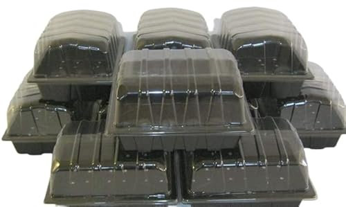 The Flowerpot Men 10 X HALF SIZE PROPAGATOR SETS (10 X LIDS & 10 X SEED TRAYS)