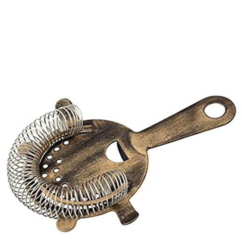 Utopia F94034 Vintage Copper Cocktail Strainer - 4 Prong Pack of 6